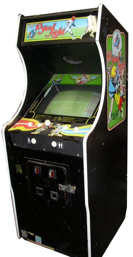 Side view of 10-Yard Fight arcade game with side art