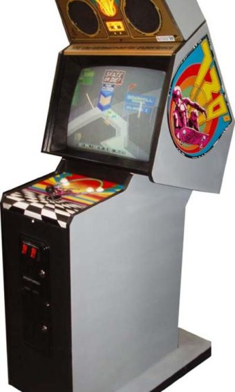 Side view of 720 Degrees arcade game with side art