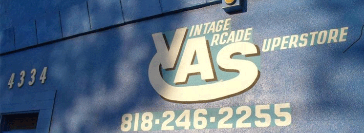 Vintage Arcade Superstore's physical store front signage