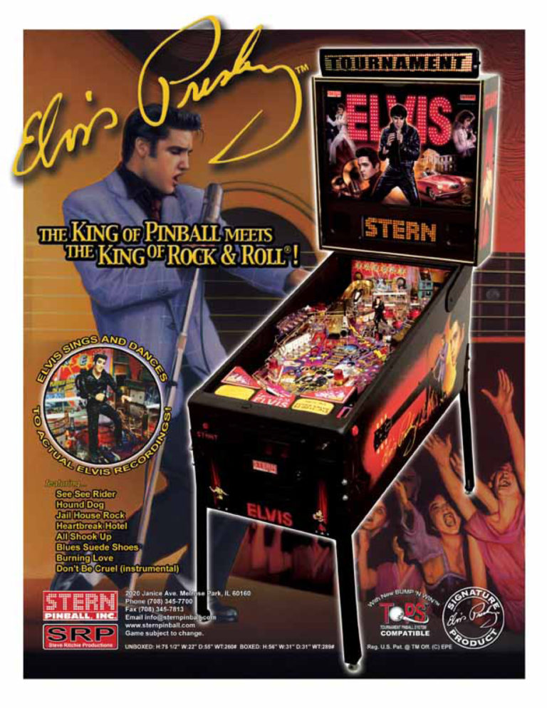 Elvis Pinball Machine Vintage Arcade Superstore