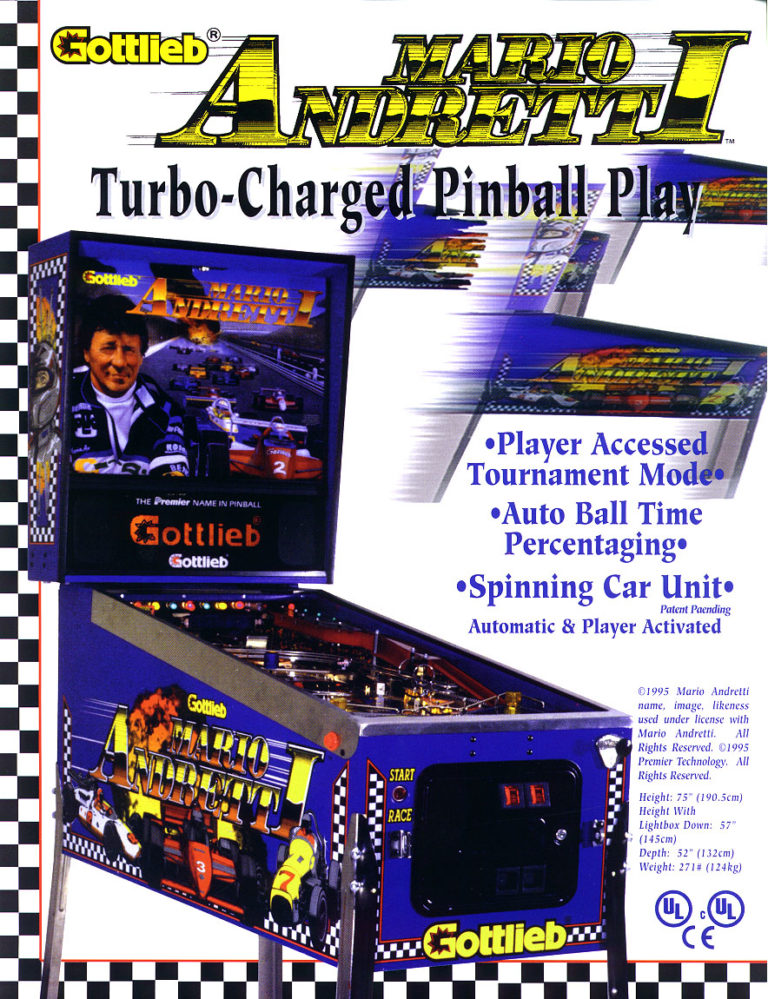 Mario andretti pinball machine Mario Andretti Pinball Machine | Vintage Arcade Superstore