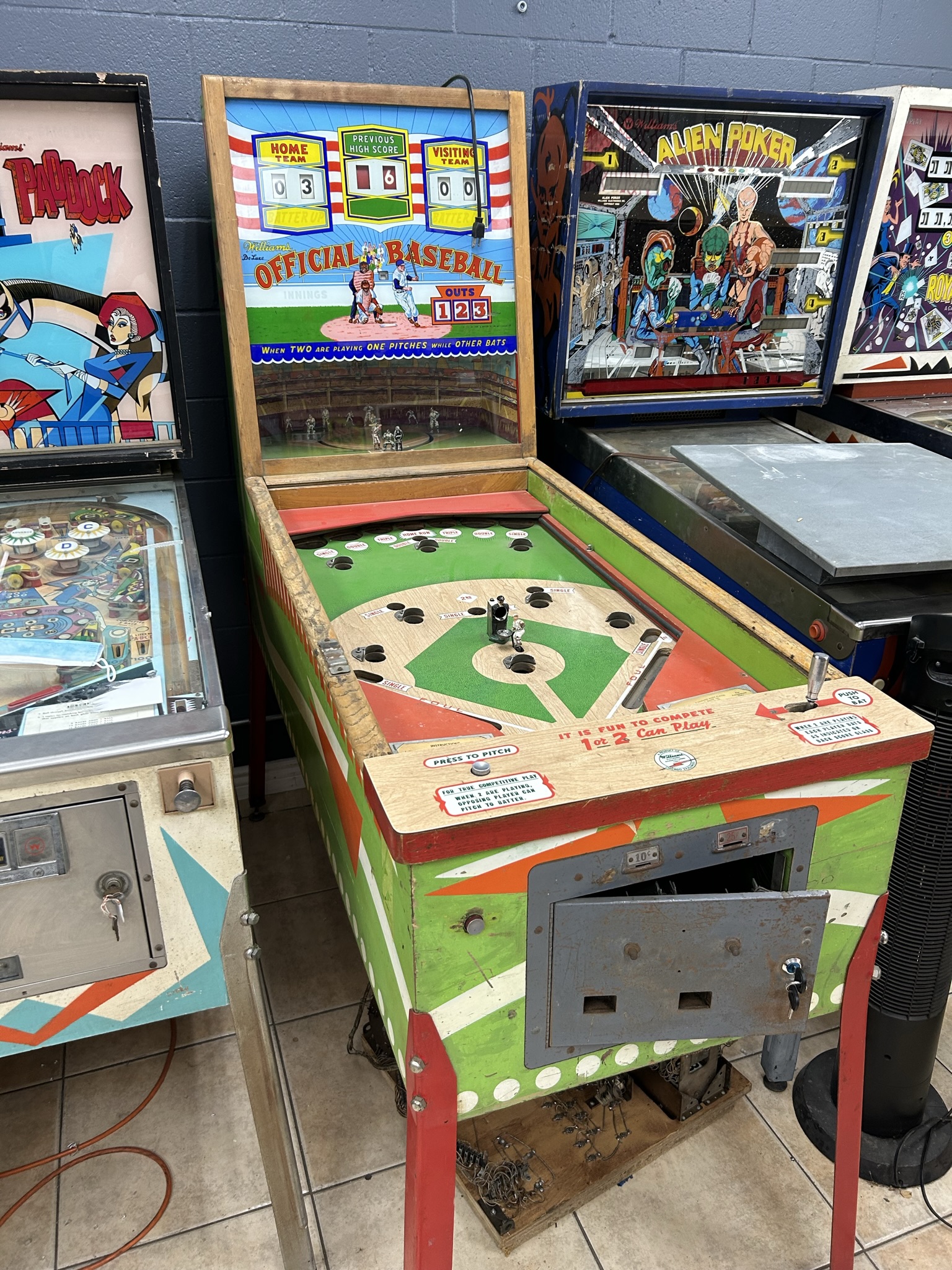 trådløs Recollection Breddegrad Official Baseball baseball Pinball Machine - Vintage Arcade Superstore