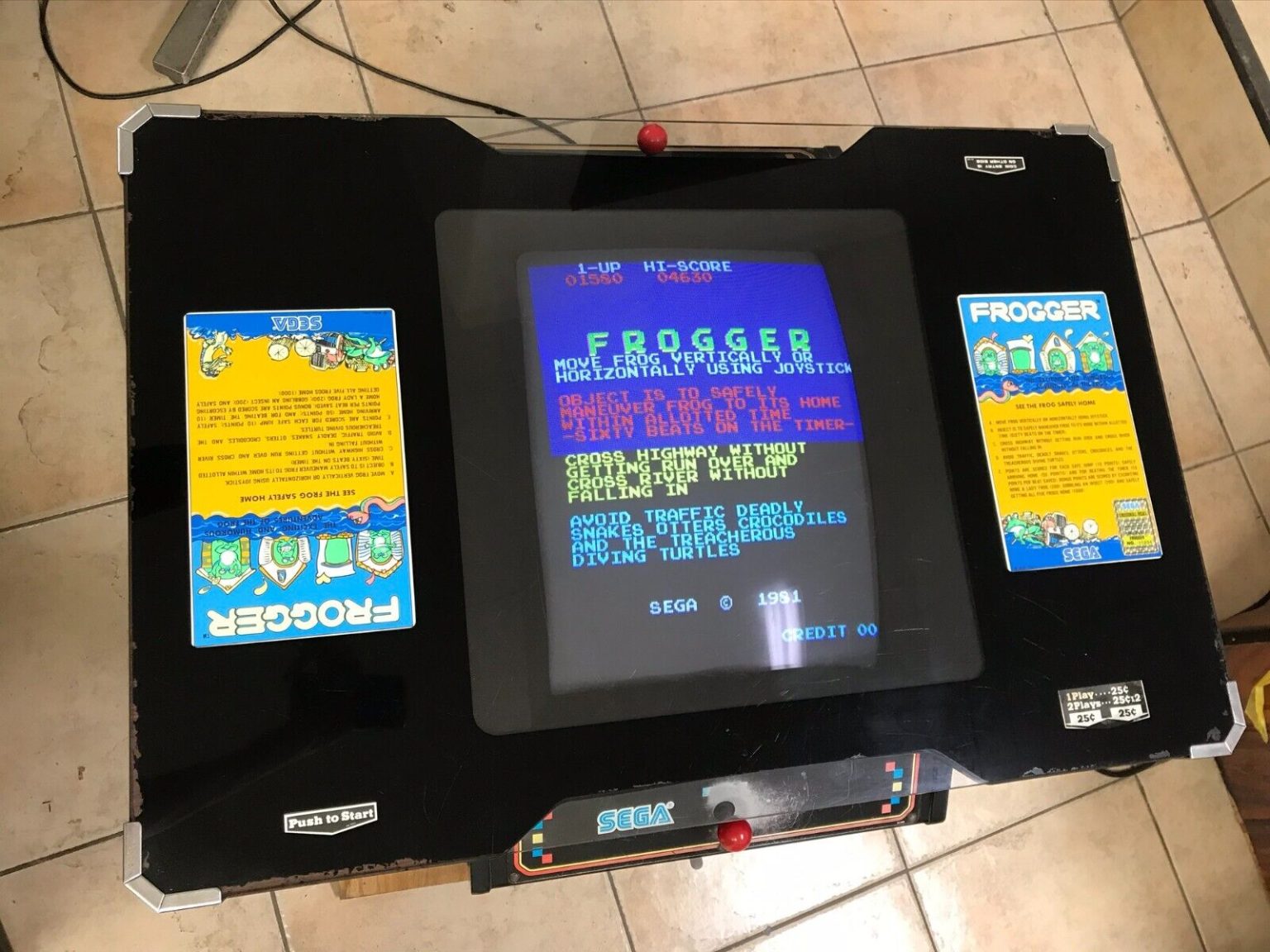 Frogger Cocktail Tabletop Arcade Game